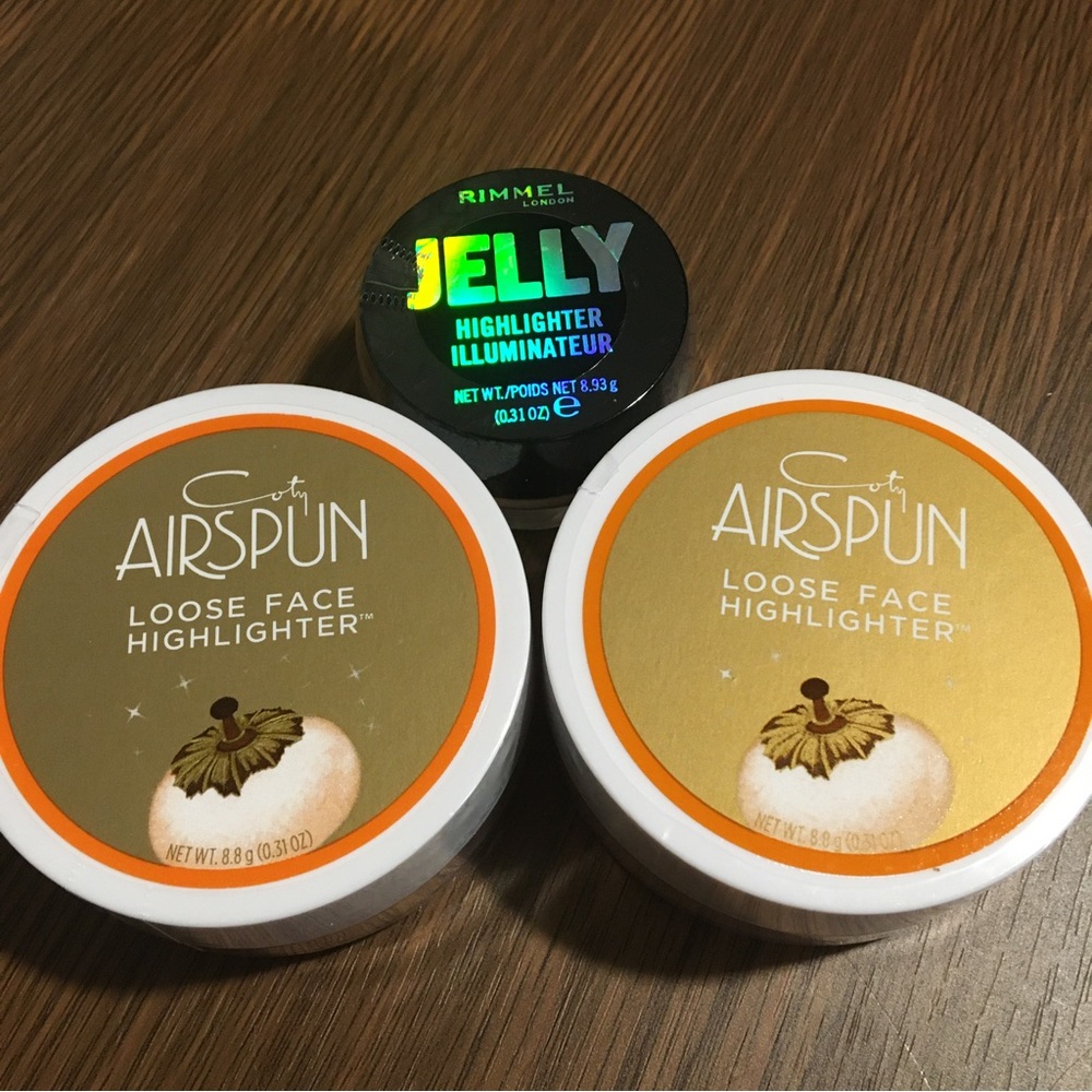 Airspun Highlighter loose face and Rimmel London Jelly Blush